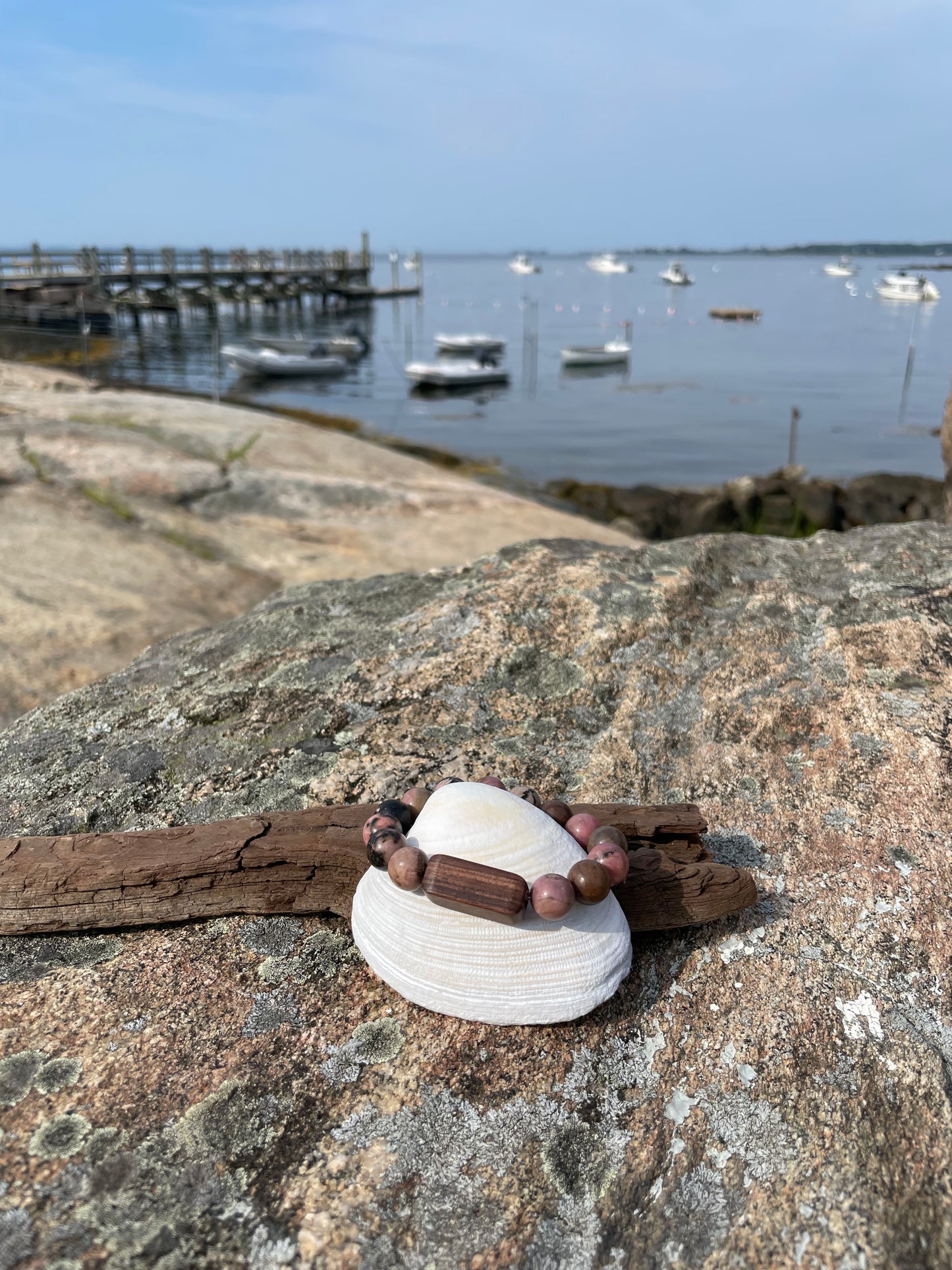 Stone Bracelet with Rosewood Bead