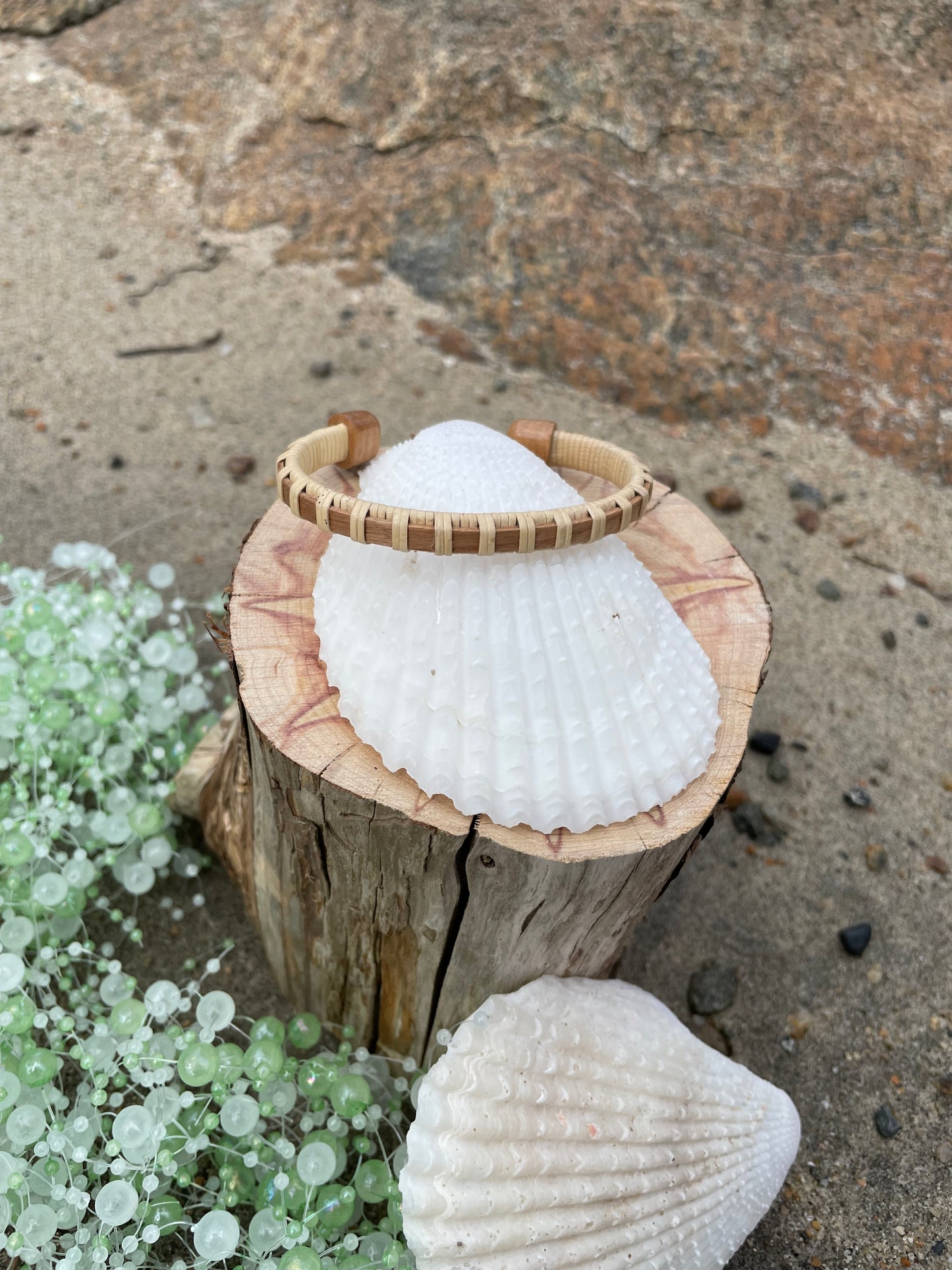 Cuff Bracelet Cherry - Beach Flower Collection - Sea Thrift