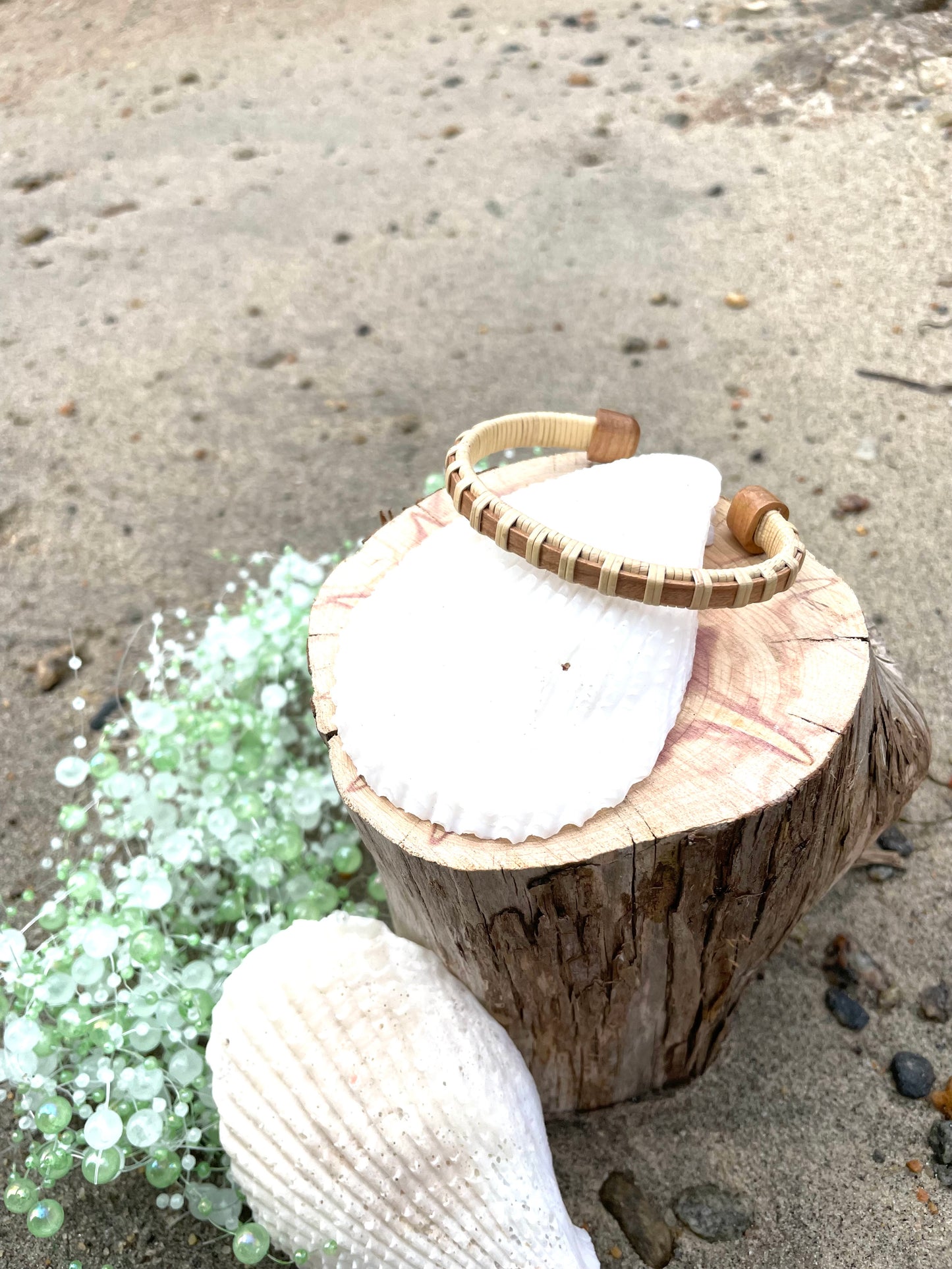 Cuff Bracelet Cherry - Beach Flower Collection - Sea Thrift