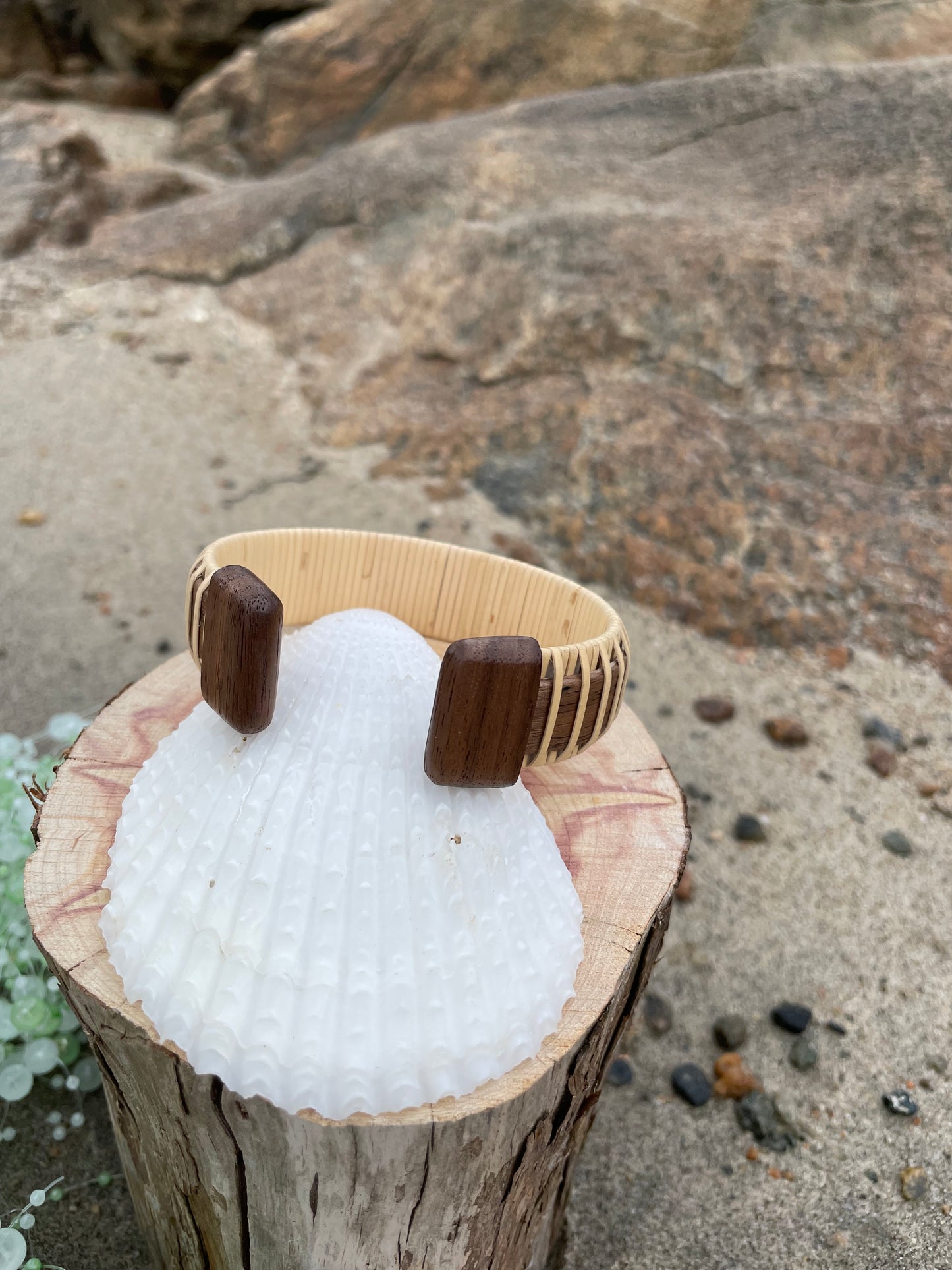 Cuff Bracelet Walnut - Beachcomber Collection - Sand Dune
