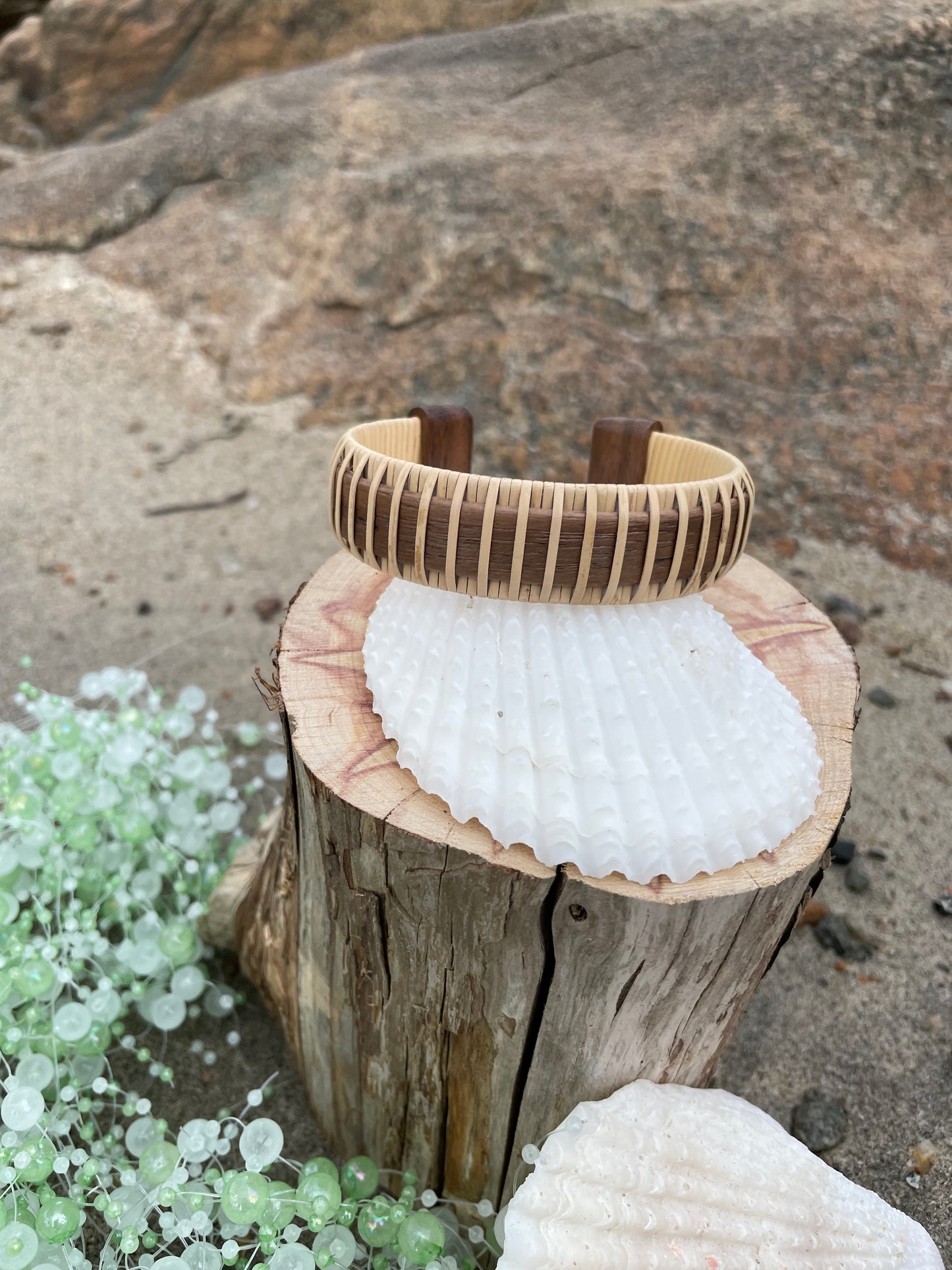Cuff Bracelet Walnut - Beachcomber Collection - Sand Dune