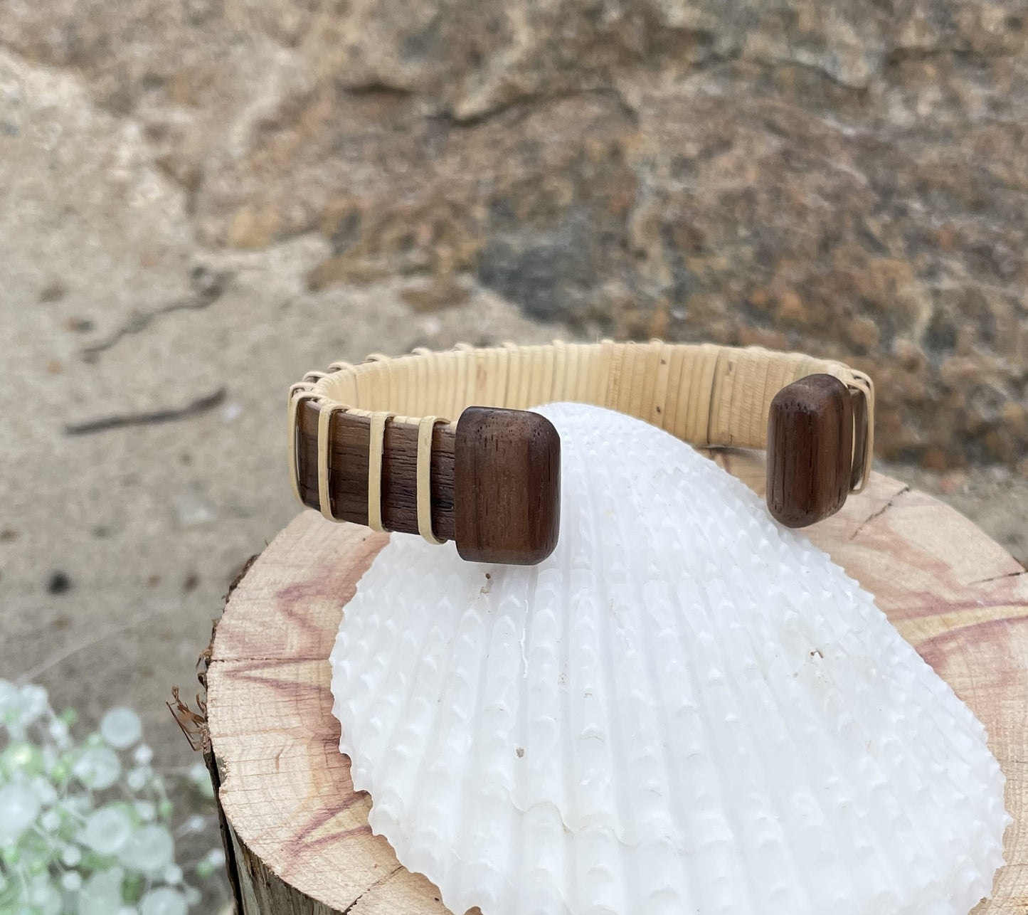 Cuff Bracelet Walnut - Beachcomber Collection - The Driftwood
