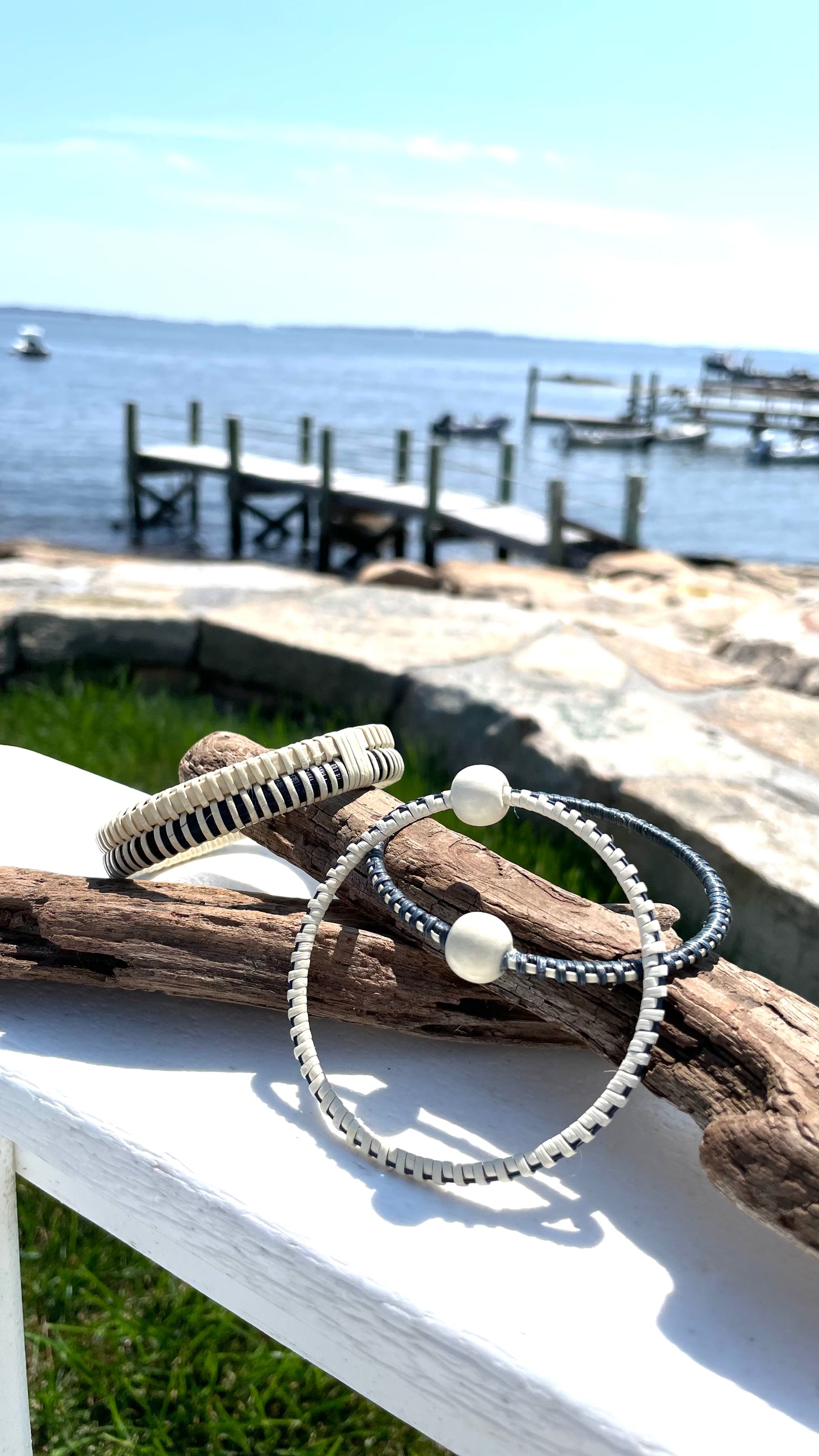 Whisper Stonington- Bangle Bracelet (Navy/White)