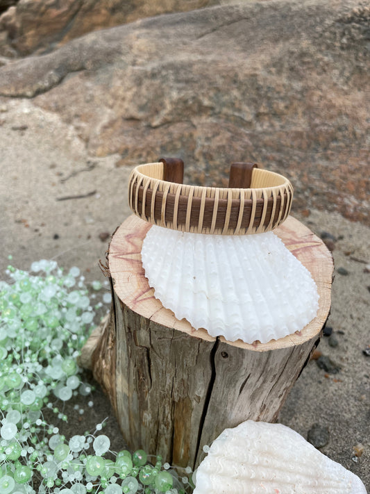 Cuff Bracelet Walnut - Beachcomber Collection - Sand Dune