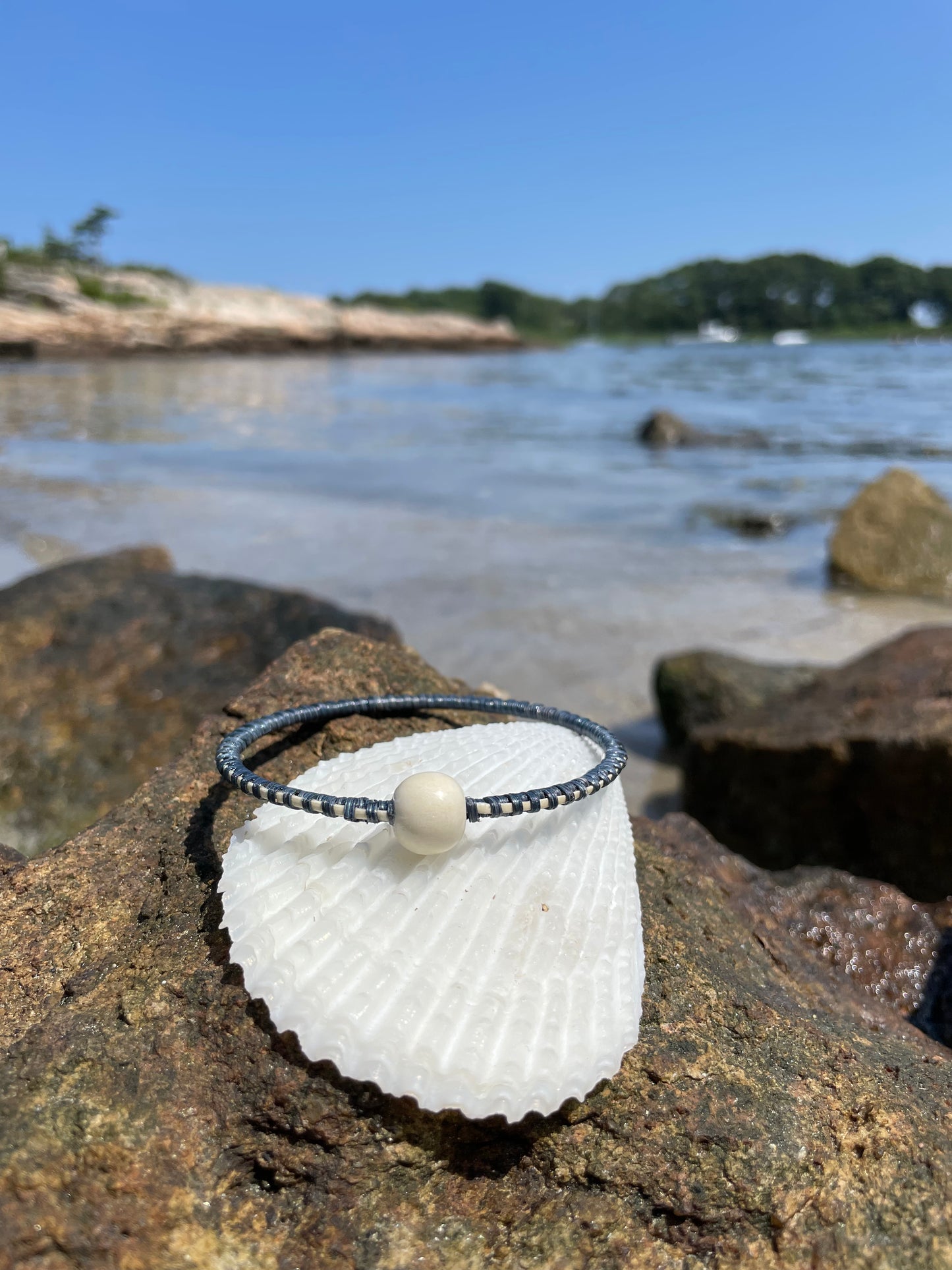 Whisper Stonington- Bangle Bracelet  (Navy/White)