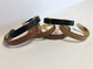 Nantucket Weaver Bracelet Wood Overlay Stave & Brass Cuff Set